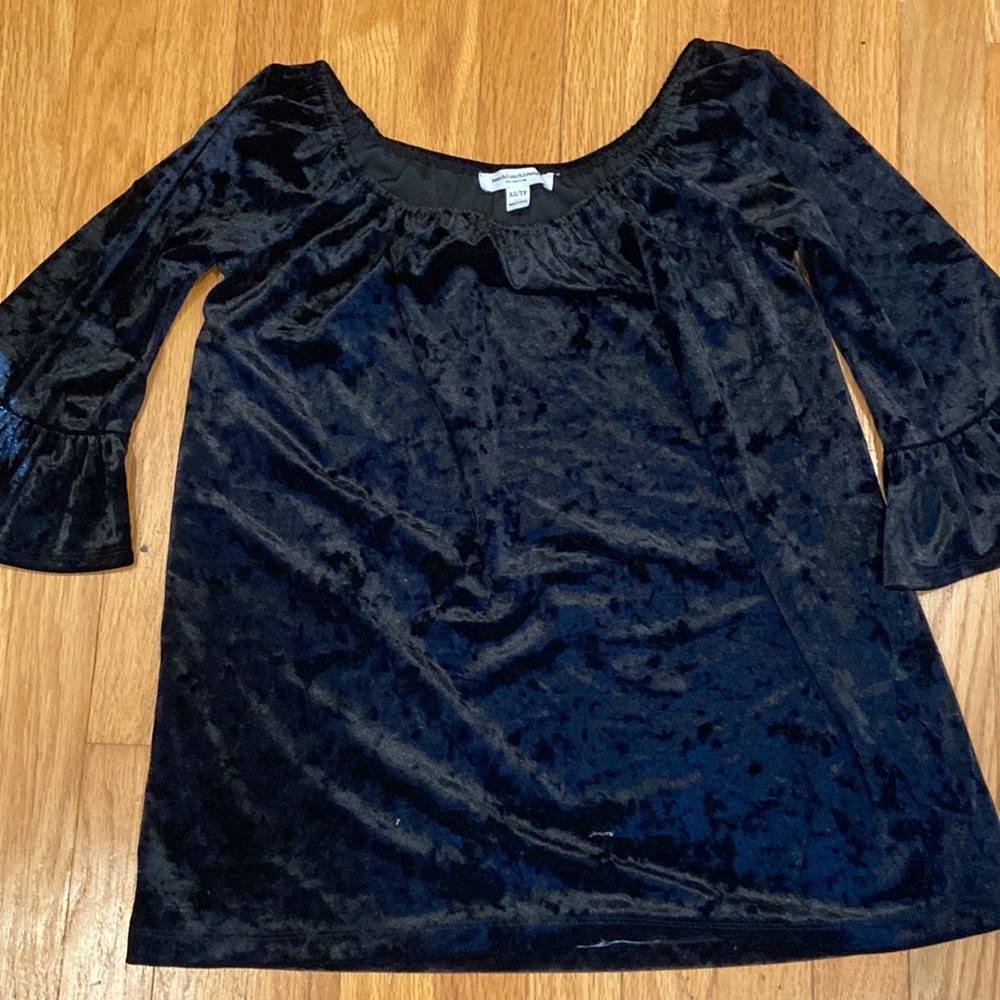 Beach lunch lounge 3/4 Ruffle Sleeve Top Black size XS/TP